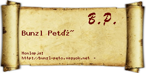 Bunzl Pető névjegykártya